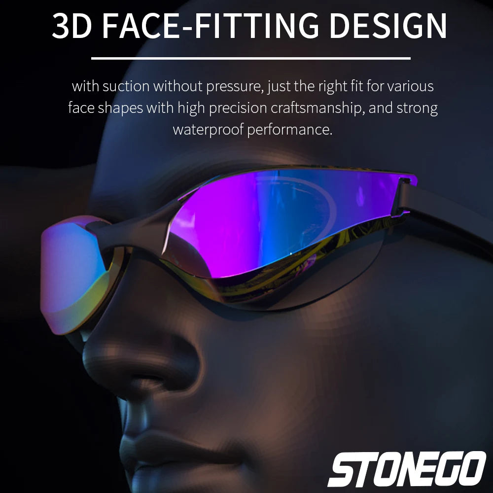 Professional Anti-Fog Swim Goggles with HD Wide-Angle Lens