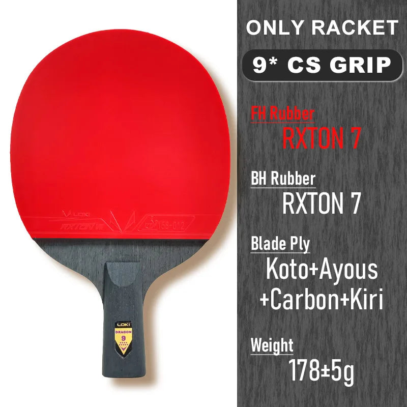 Original LOKI Table Tennis Racket Dragon Series Ping Pong Racket Paddle Bat Professional 6/7/8/9/10 Stars for All Level Players