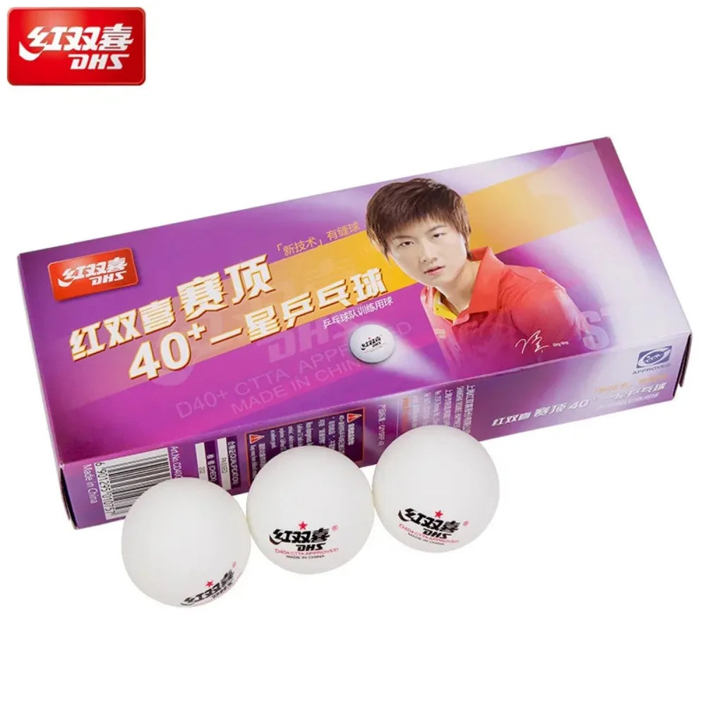 10 pcs DHS Seamed Table Tennis Balls D40+ ABS New Material 10 Pcs/Box Professional ITTF Approved Ping Pong Balls for Training