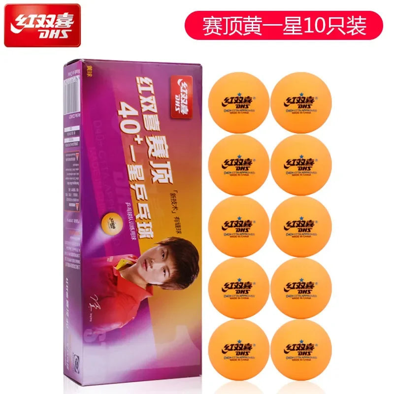 10 pcs DHS Seamed Table Tennis Balls D40+ ABS New Material 10 Pcs/Box Professional ITTF Approved Ping Pong Balls for Training