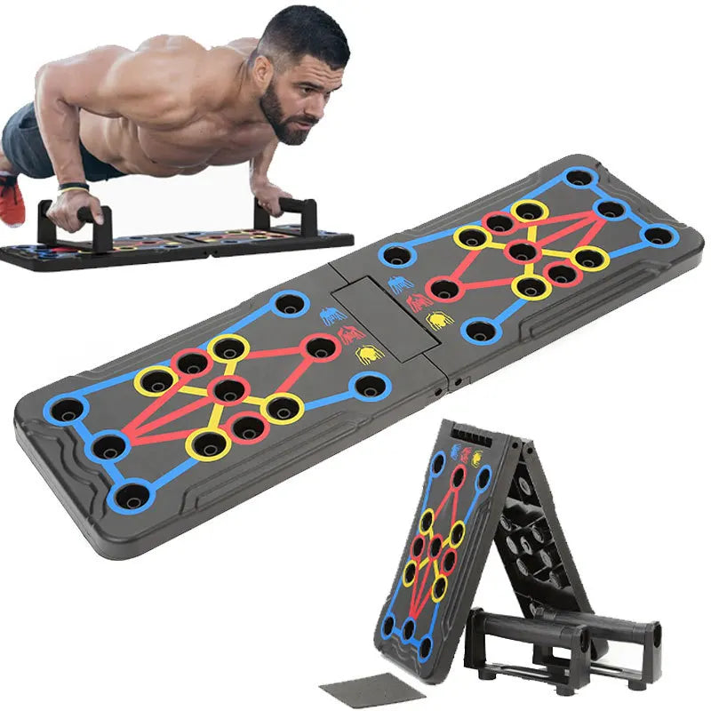 Portable Multifunctional Push-up Board Set With Handles Foldable Fitness Equipment For Chest Abdomen Arms And Back Training