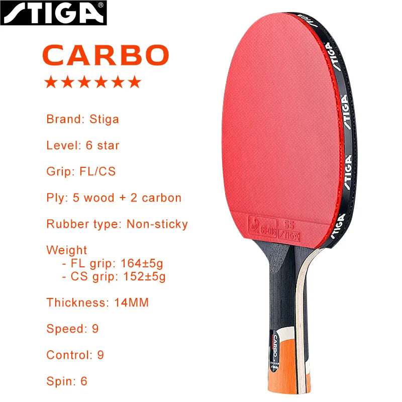 STIGA CARBO 6 Star Table Tennis Racket