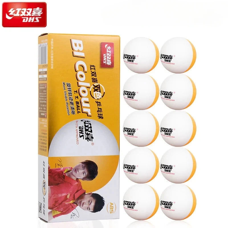 10 pcs DHS Seamed Table Tennis Balls D40+ ABS New Material 10 Pcs/Box Professional ITTF Approved Ping Pong Balls for Training