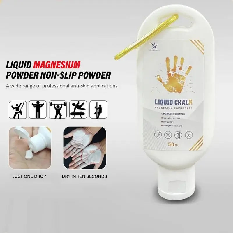 NEW 50/100/200ml Liquid Chalk Sports Magnesium Powder Fitness Weight Lifting Anti Slip Cream Grip Weight Lifting Climbing Gym