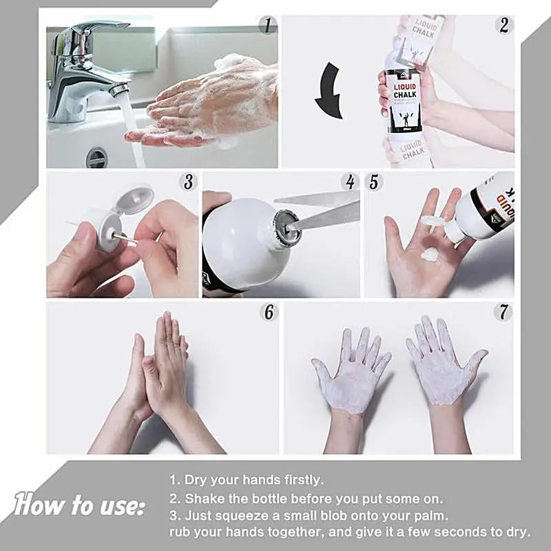 50ml/100ml Liquid Chalk Sweat-Resistant Workout Magnesium Powder Anti-slip Cream Grip Weight Lifting Climbing Gym Sports Chalk