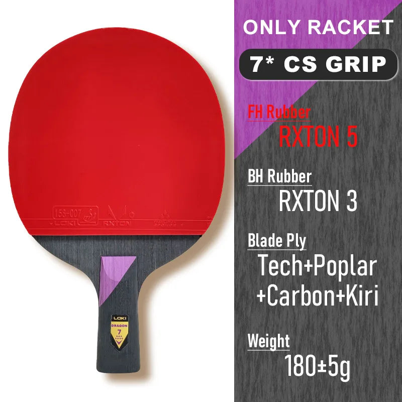 Original LOKI Table Tennis Racket Dragon Series Ping Pong Racket Paddle Bat Professional 6/7/8/9/10 Stars for All Level Players