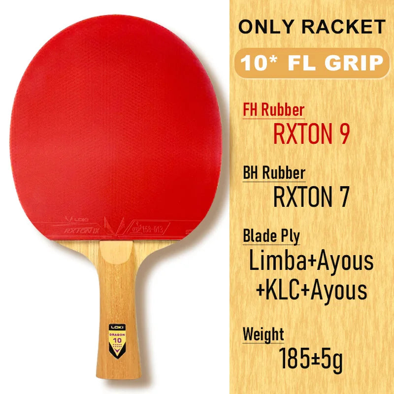 Original LOKI Table Tennis Racket Dragon Series Ping Pong Racket Paddle Bat Professional 6/7/8/9/10 Stars for All Level Players