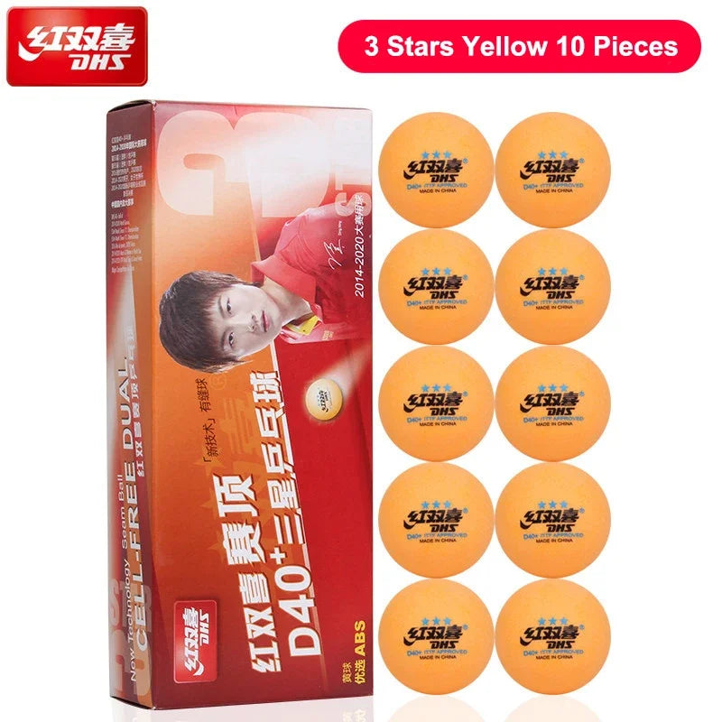 10 pcs DHS Seamed Table Tennis Balls D40+ ABS New Material 10 Pcs/Box Professional ITTF Approved Ping Pong Balls for Training