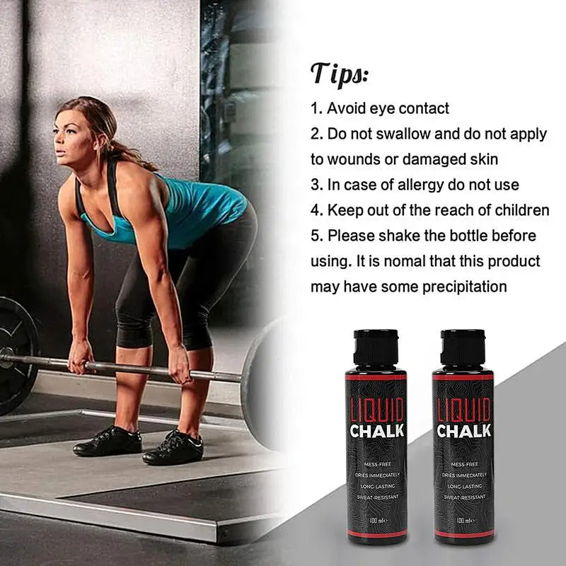 50ml/100ml Liquid Chalk Sweat-Resistant Workout Magnesium Powder Anti-slip Cream Grip Weight Lifting Climbing Gym Sports Chalk
